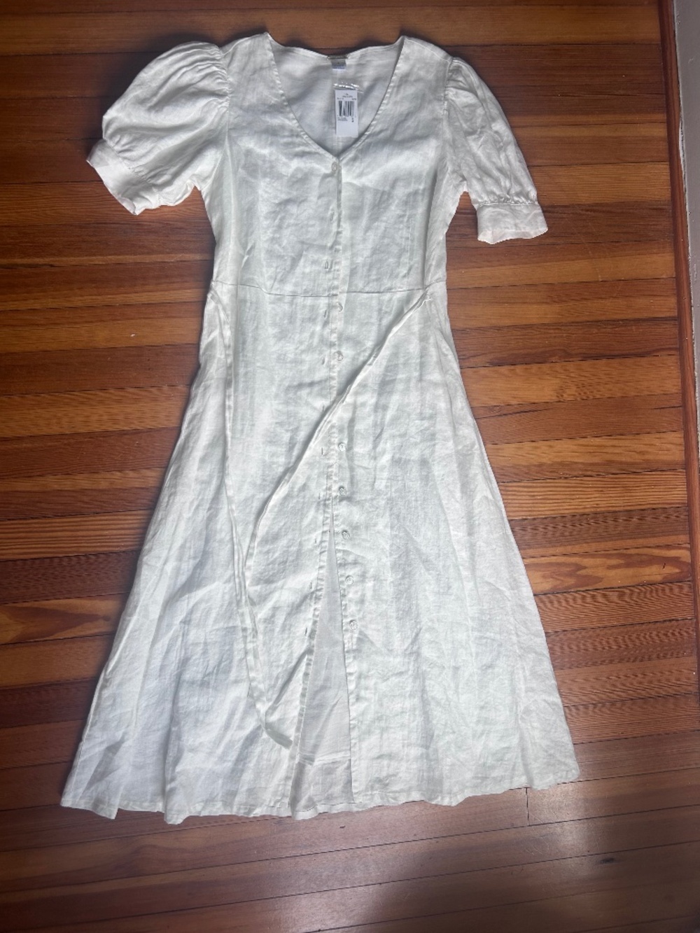 Magaschoni White Linen Dress — NWT, S